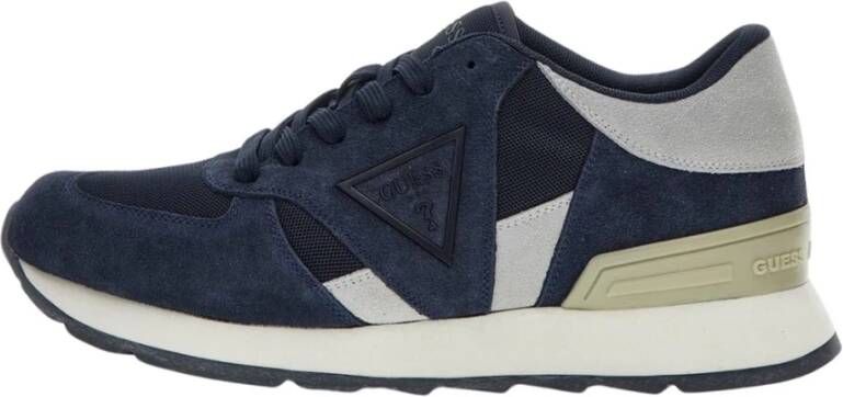 Guess Blauwe Leren Textiel Sneakers Blue Dames