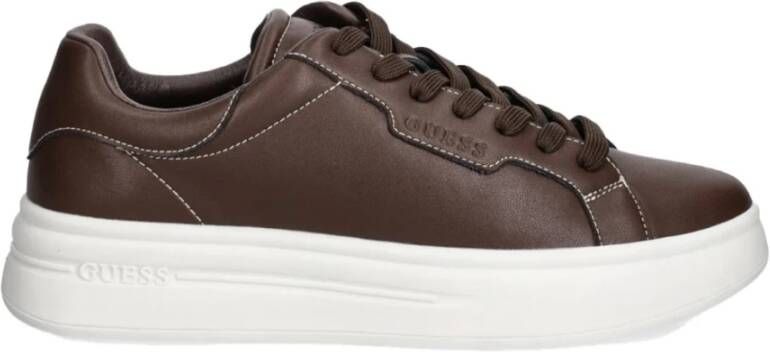 Guess Bruine leren sneakers Winno Brown Heren