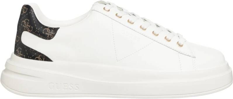 Guess Eenvoudige Vetersneakers White Heren