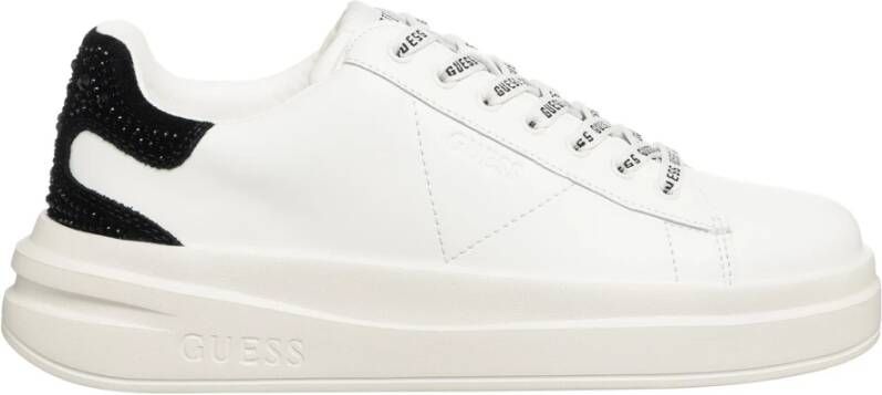 Guess Witte Lage Top Sneakers met Strass Details White Dames