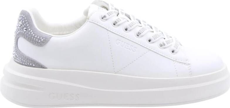 Guess Leren sneakers met strass Elbina White Heren