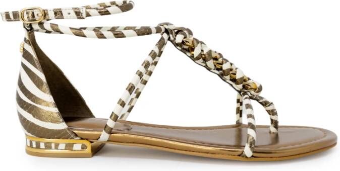 Guess Gouden Sandalen voor Dames voor Lente Zomer Yellow Dames