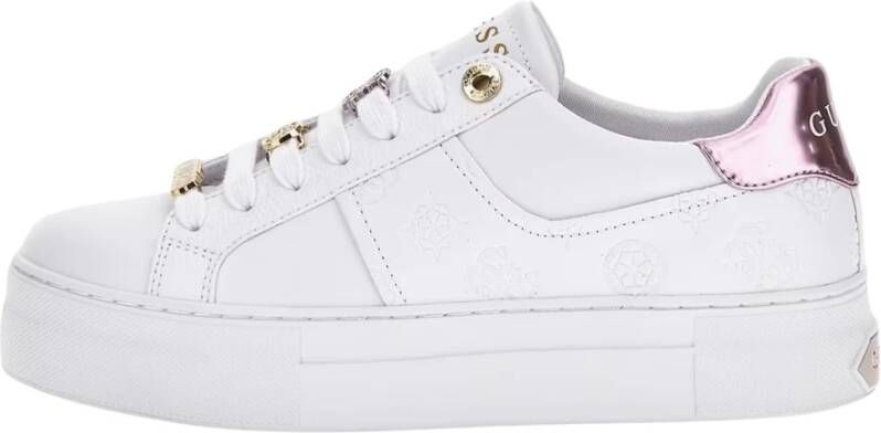 Guess Giella Sneakers Dames Wit Roze White Dames