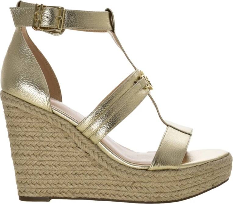 Guess Gouden Espadrilles Sandalen Hoge Hak Yellow Dames