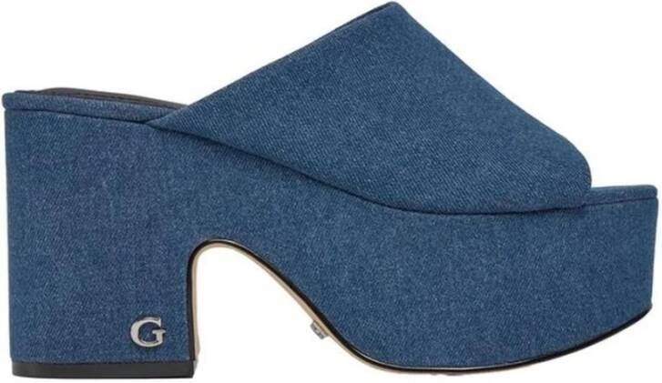 Guess Katoenen hakken pumps voor vrouwen Blue Dames