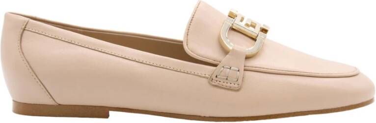 Guess Klassieke Leren Mocassin Schoenen Beige Dames