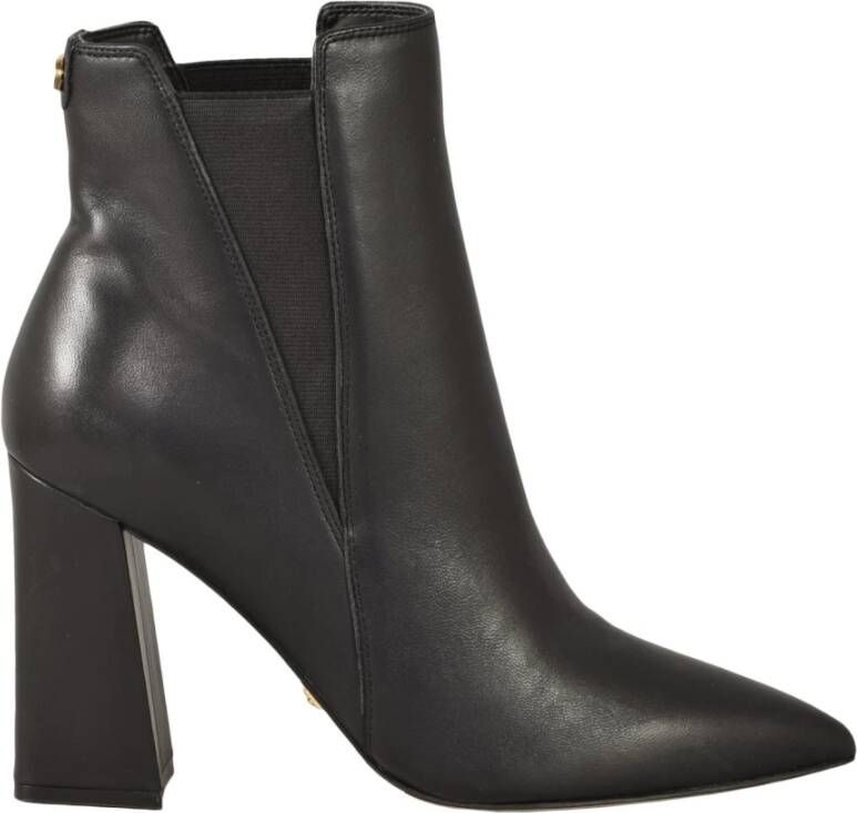 Guess Leren Enkellaars met Rubberen Zool Black Dames