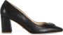 Guess Leren Logo Plaat Chunky Heel Pumps Black Dames - Thumbnail 1