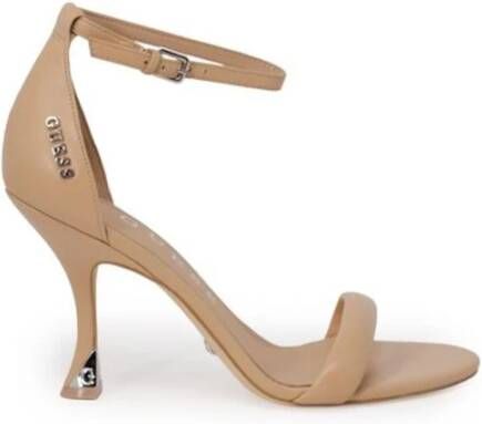 Guess Leren Pump Hak Lente Zomer Collectie Beige Dames