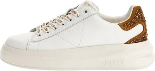 Guess Leren sneakers met strass Elbina White Dames