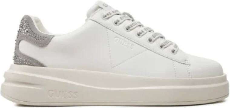 Guess Leren sneakers met strass Elbina White Heren