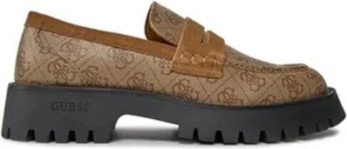 Guess Monogram Mocassins Logopatroon Brown Heren