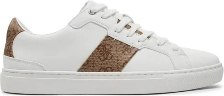 Guess Monogram PU Leren Sneakers Wit White Heren