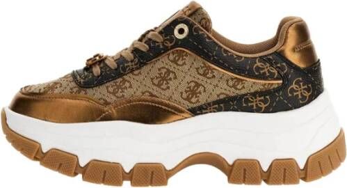 Guess Polyurethaan Sneakers voor Vrouwen Brown Dames