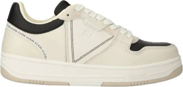 Guess Sneakers in Wit Beige Zwart Synthetisch Beige Heren