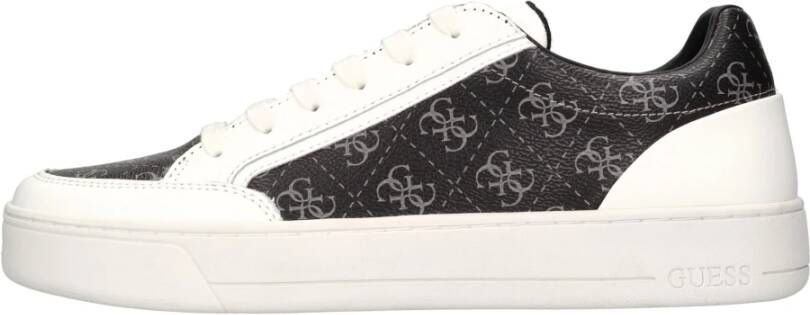 Guess Witte en zwarte leren schoenen White Heren