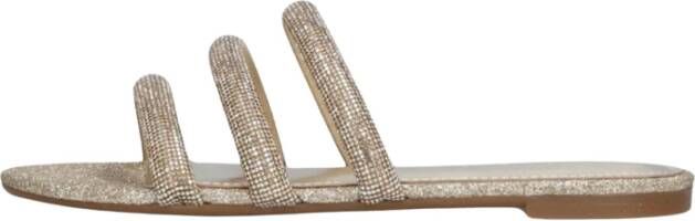 Guess Sprankelende Strass Tadem Slippers voor Zomer Yellow Dames