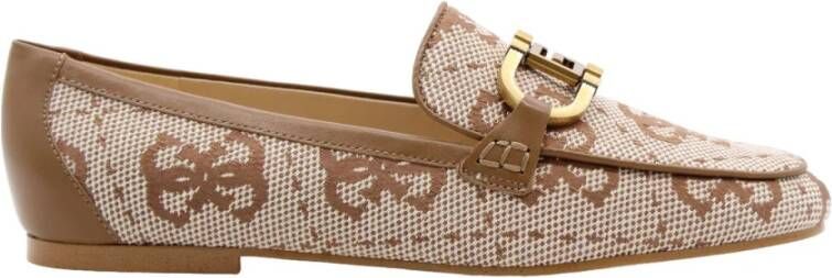 Guess Stijlvolle Mocassin Schoenen Beige Dames