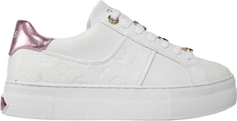 Guess Wit Roze Sneakers Giella Fljgie Fal12 White Dames