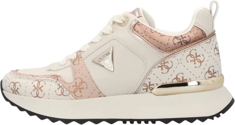 Guess Witte Eco-Leren Sneakers met Gelamineerde Inzet Multicolor Dames