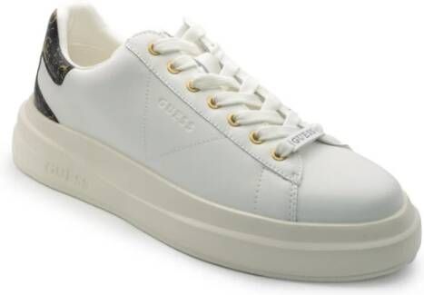 Guess Witte en bruine sneakers met logo White Heren