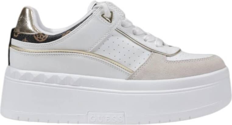 Guess Witte Platform Lace-Up Schoenen Vrouwen White Dames