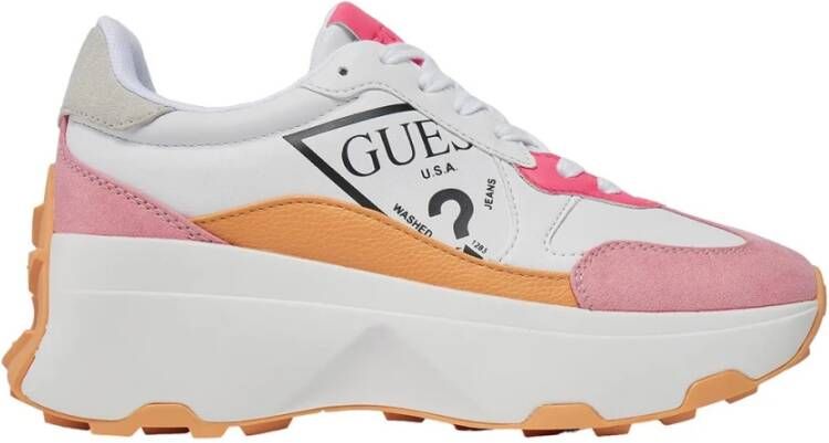 Guess Witte Roze Sneakers Calebb7 Flpcb7 Ele12 Multicolor Dames