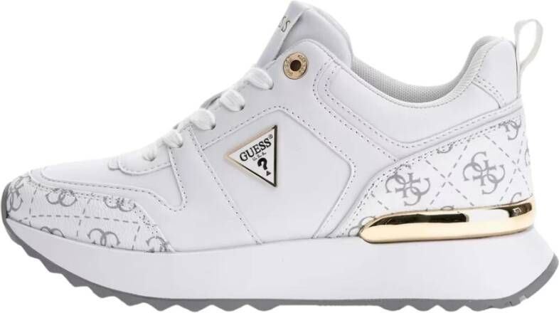 Guess Witte Sneakers met Gelamineerde Inzet White Dames