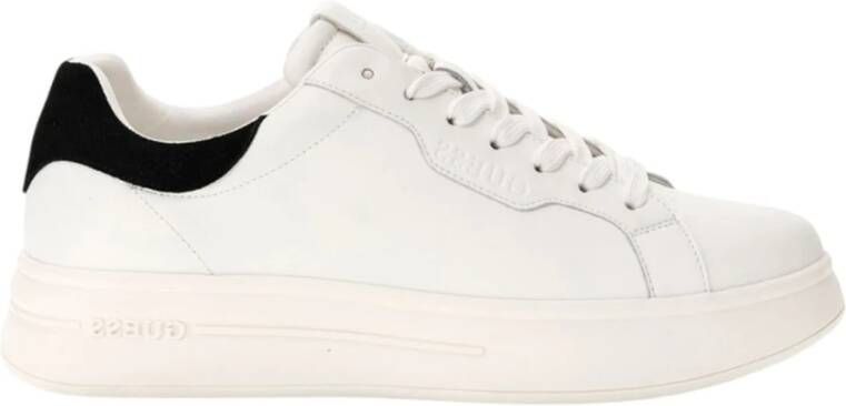 Guess Witte sportieve leren sneakers White Heren