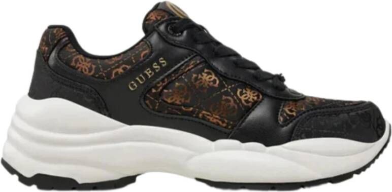 Guess Zwart Bruin Sneakers Samnie Flfsam Black Dames