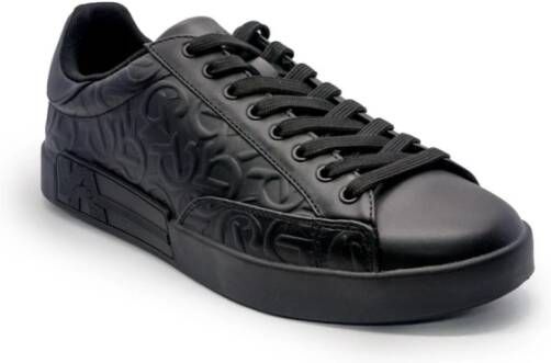 Guess Zwarte herensneakers met logodetails Black Heren