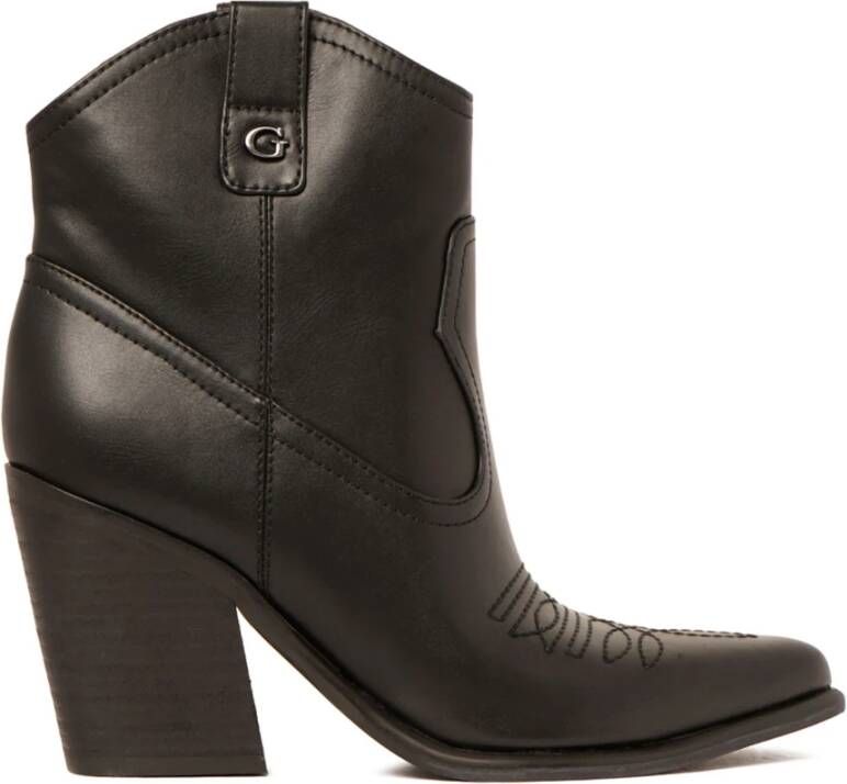 Guess Zwarte Jalella Cowboy Enkellaarzen Black Dames