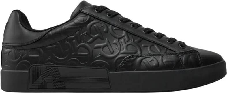 Guess Zwarte lage sneakers met all-over logo Black Heren