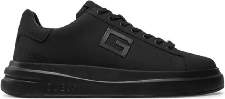 Guess Zwarte leren sneakers Elba Black Heren