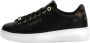 Guess Zwarte Leren Sneakers met Gouden Logo Black - Thumbnail 2