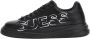 Guess Zwarte Leren Sneakers met Ronde Neus Black Heren - Thumbnail 1