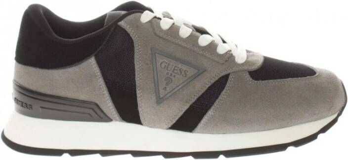 Guess Zwarte leren textielsneakers Gray Dames