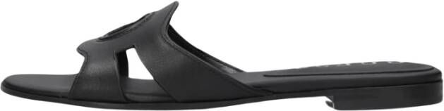 Guess Zwarte Leren Zomer Slippers Ciella Black Dames