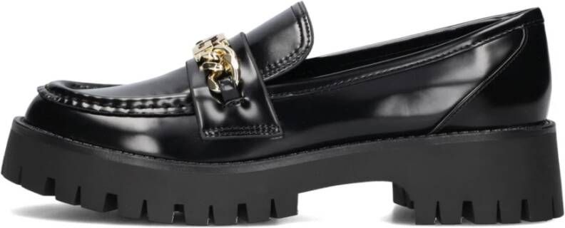 Guess Zwarte Loafers met Gouden Ketting Black Dames