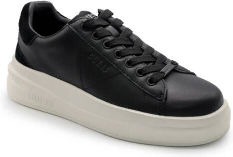 Guess Zwarte suède sneakers met logodetails Black Dames