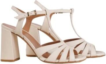 Guglielmo Rotta Blokhak Leren Sandalen Beige Dames