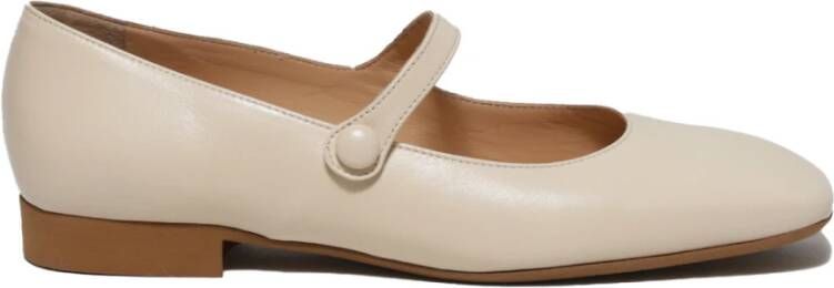 Guglielmo Rotta Crème Nappa Ballerinas met Bandje Beige Dames