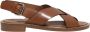 Guglielmo Rotta Elegant Crossed Leather Sandals Brown Dames - Thumbnail 1