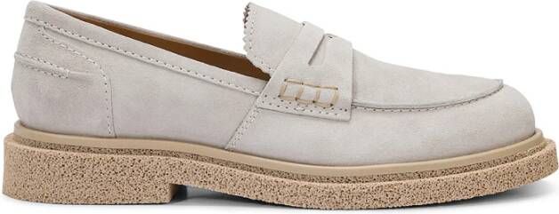 Guglielmo Rotta Velour Chalk Beige Platte Schoenen Beige Dames