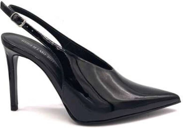 Guglielmo Rotta Zwarte Lakleren Slingback Hakken Black Dames