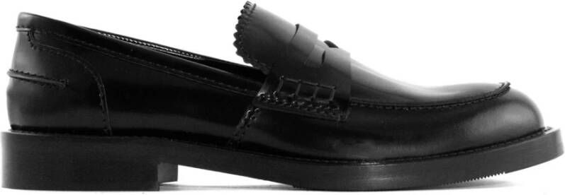 Guglielmo Rotta Zwarte Leren Penny Loafer Schoenen Black Dames