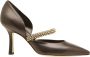 Guglielmo Rotta Zwarte leren pump met gouden studs Black Dames - Thumbnail 1