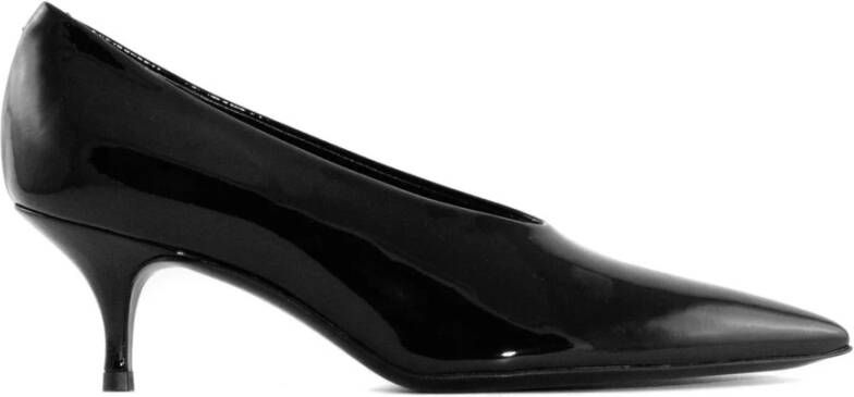 Guglielmo Rotta Zwarte Leren Pumps 4 5cm Hak Black Dames