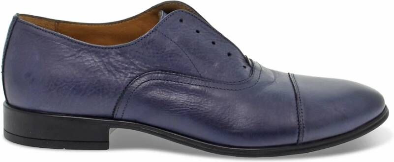 Guidi Blauw Leren Veterschoenen voor Mannen Blue Heren