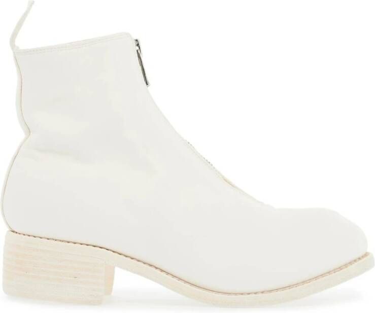 Guidi Elegante leren laarzen met zijrits White Dames